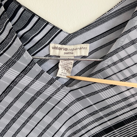 Striped V-Neck Mesh Top - Picture 3 of 3